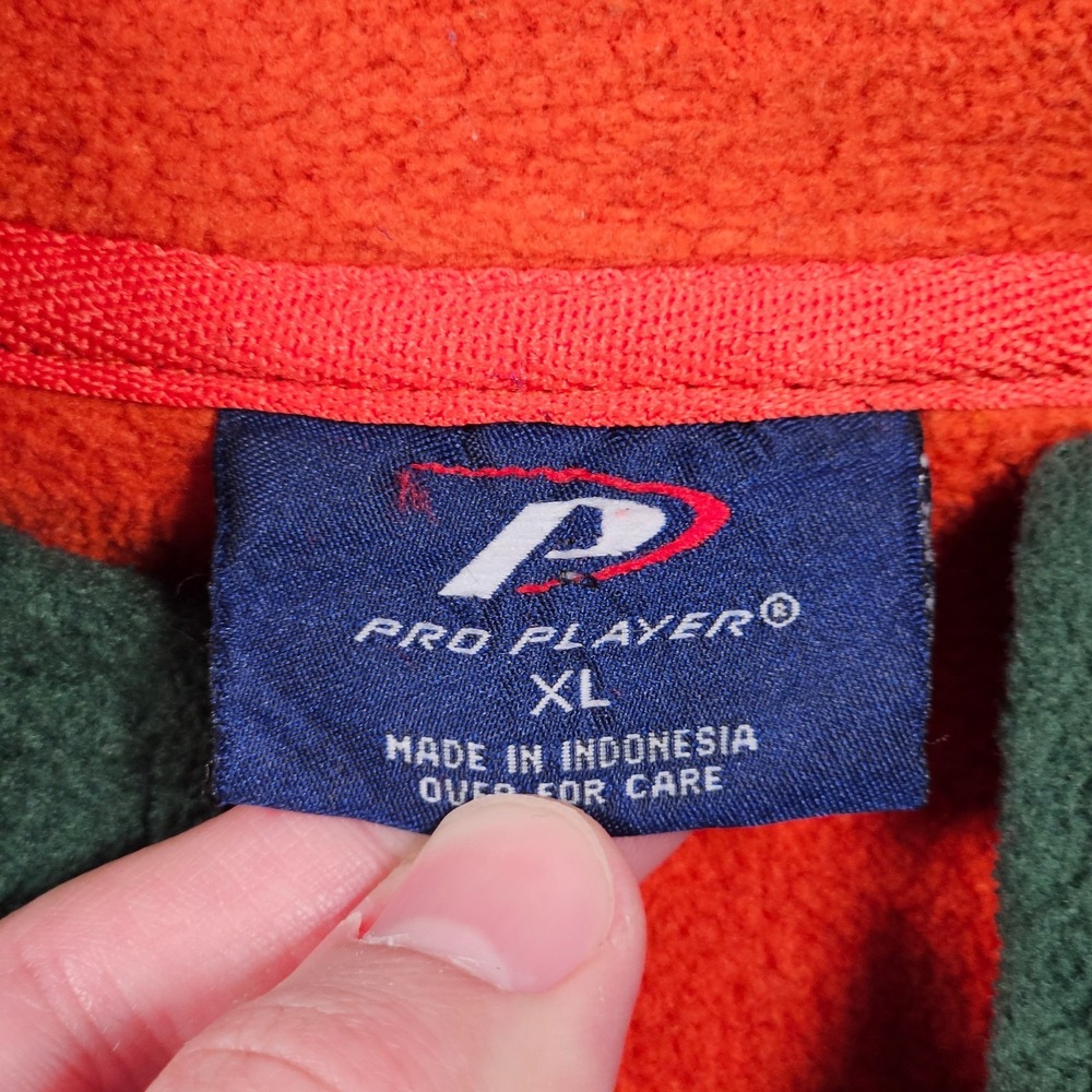 Vintage Miami Hurricanes Sweatshirt Mens Green XL Fleece 1/4 Zip Pro Player Y2K - Picture 3 of 9